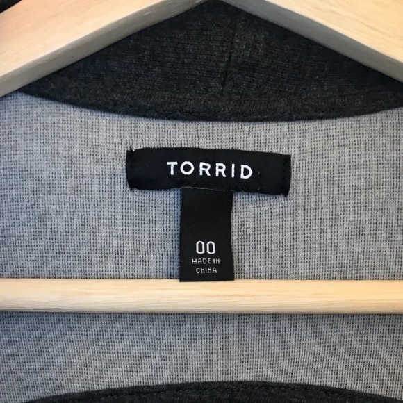 Torrid 00 Charcoal Grey Open Front Jacket - Picture 9 of 10